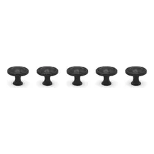 Set X5 Tiradores De Metal Para Mueble Boton Negro 88141