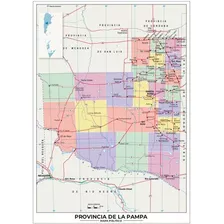 Mapa Provincia De La Pampa Lona 65cm X 90cm Politico