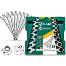 Kit Jogo De Chave Combinada Catraca 8 A 19 Mm 8 Peças Sata