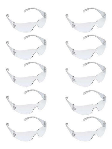 Kit 10 Óculos De Proteção Croma Oval Segurança Epi Obra