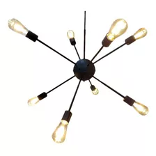 Lustre Sputnik Átomo Preto 8 H - Enerlux