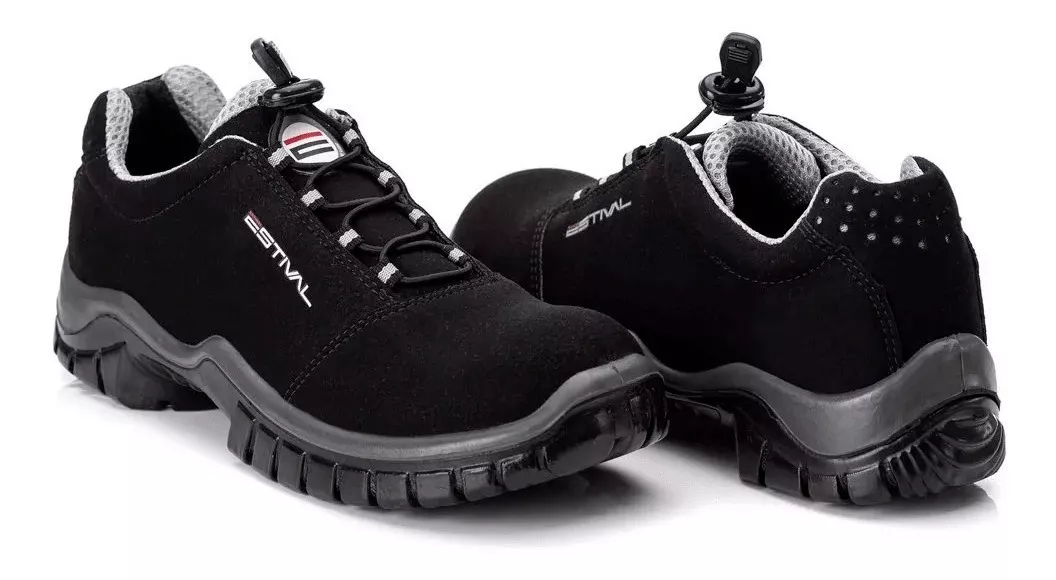 Sapato Segurança Microfibra Preto/cinza Estival En10021s2 