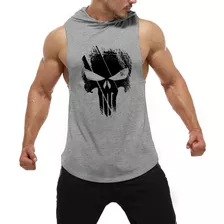 Polera Capucha Sin Mangas Gym / Musculosas The Punisher