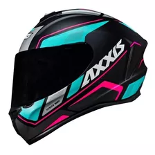 Capacete Axxis Draken Wind Matte - Preto/verde-água/rosa