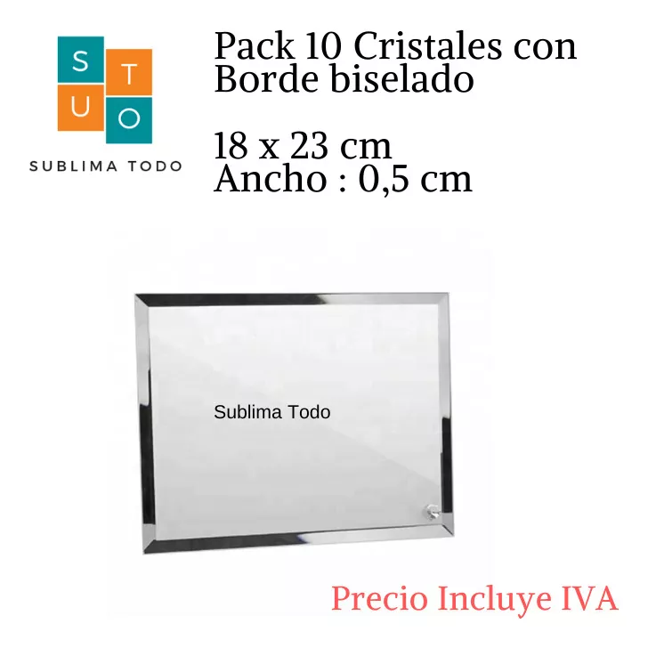 Pack 10 Cristal Para Sublimar 18cmx23cmx 0,5cm