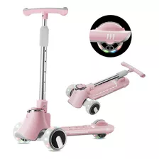 Scooter Patín De Diablo Plegable Ajustable Niños Con Luces