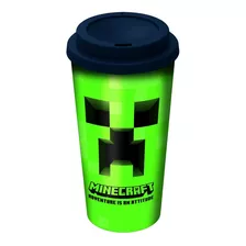 Vaso De Café Urbano Mug Con Tapa Silicona Cresko Minecraft