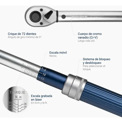 Torquimetro Safe Bremen 60 A 400nm Enc 3/4 - 56cm 8628 Dgm Gris