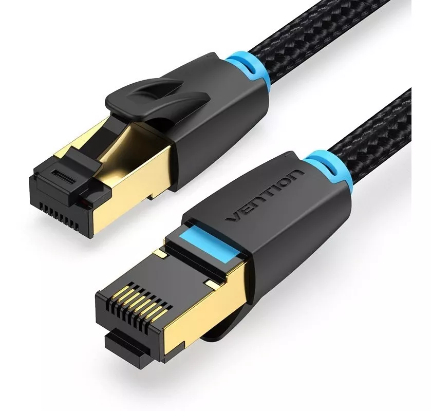 5 Mts. Cat8 Sftp 40gbps. Cable Nylon Red Ethernet. Vention.