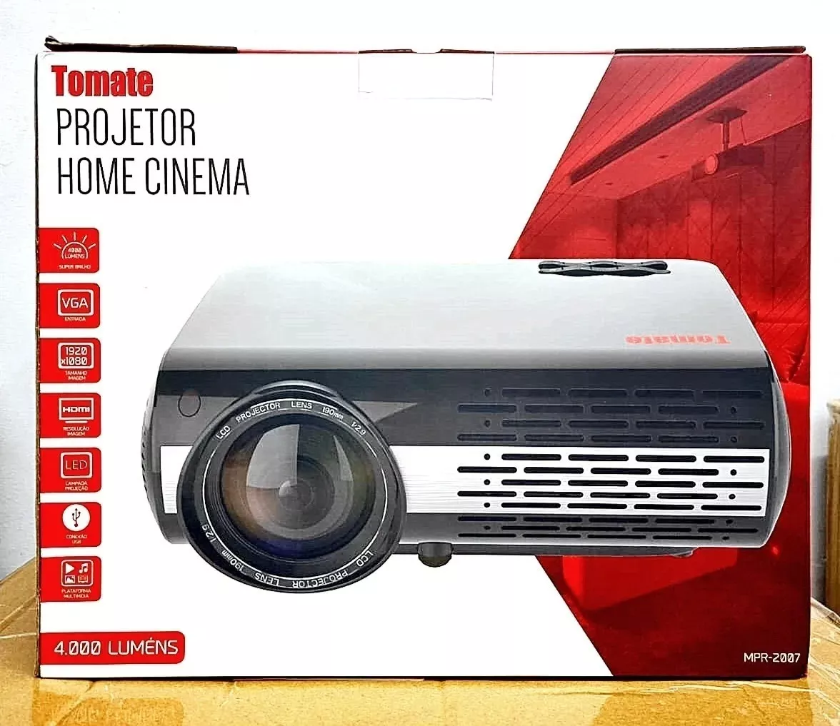 Projetor Home Show Cinema Tomate 4000 Lumens Hdmi Com Nf-e 