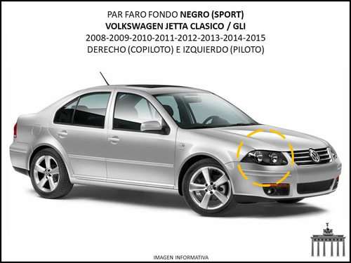 Volkswagen Jetta Clasico Gli Par Faro F/negro 2008-2015 Foto 4