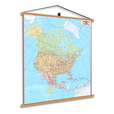 Mapa América Do Norte Politico Rodoviário Continente Banner