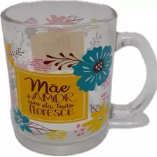 Caneca Vidro Presente Mãe Com Caixa E Cartão