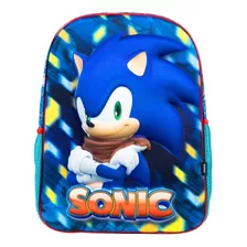 Mochila Escolar Sonic 14 Pulgas Diseño 3d Estilo Y Velocidad