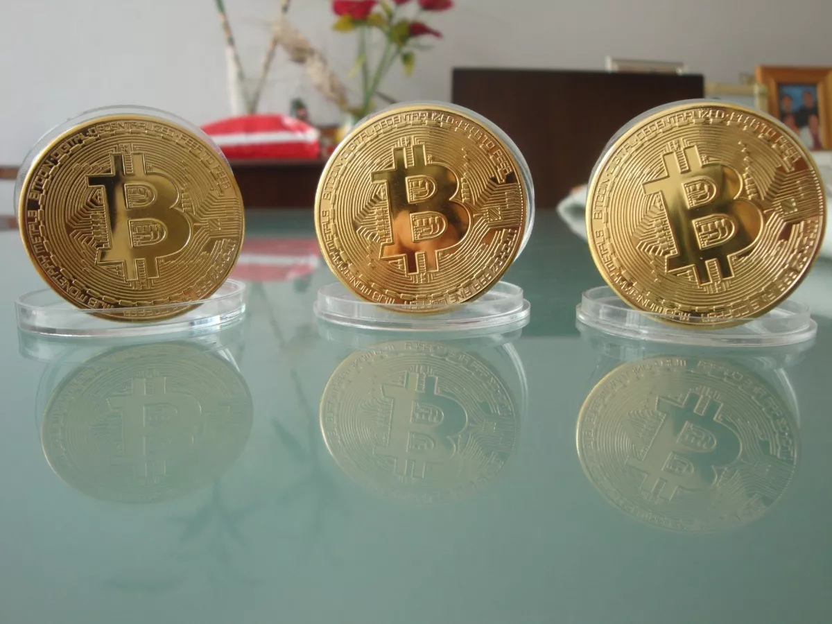 Moneda Bitcoin Física Fantasía Adorno Decorativo