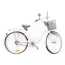 Bicicleta Paseo Femenina Verado Lady R26 Color Blanco Con Pie De Apoyo