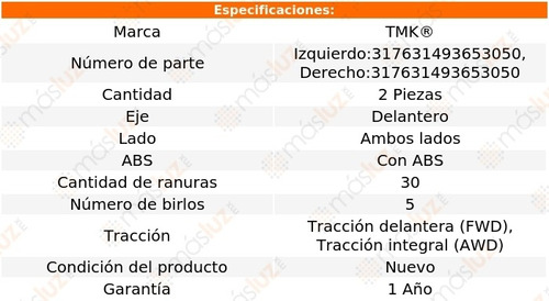 2- Mazas Delanteras Torrent 3.4l V6 2006/2009 Tmk Foto 2