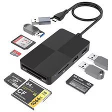 Lector De Tarjetas Sd Hub Usb 3.0, 8 En 2 Lector De Tarjetas