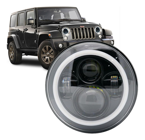 Foto de 7 Pulgadas ngel Faros Led Ronda Ojo De Wrangler Jeep Vocho