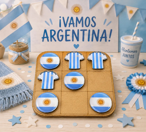 Ta Te Ti Futbol Argentina Souvenir Cumpleaños X15