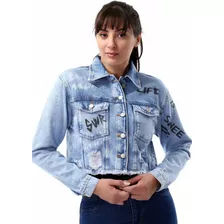 Jaqueta Jeans Feminina Sawary Croped Sem Lycra Clara