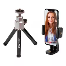 Tripé Com Altura Até 15 Cm + Adaptador De Smartphone-vivitar