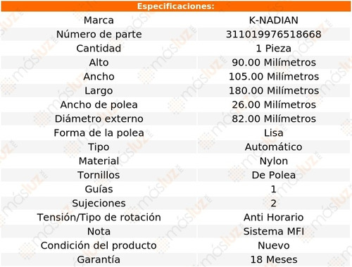 Tensor Accesorios P/ Hyundai Tiburon V6 2.7l 03/08 K-nadian Foto 3