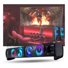 Caixa De Som Soundbar Smartv Pc Notebook Gamer Usb P2 Rgb