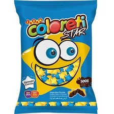 Confete Coloreti De Chocolate 500g Estrelas Amarelo E Azul