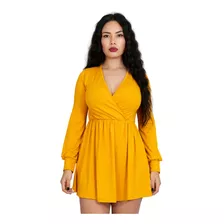 Vestido Venus Manga Larga Cruzado Holgado Moderno Curvy