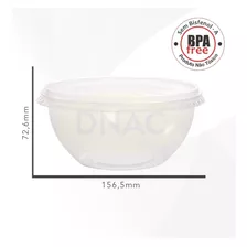 Pote Plástico Descartável Redondo Bowl 750ml - 20 Un. Cor Transparente