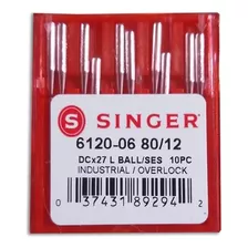 Agulha Singer 6120-06 Dcx27 Overlock Industrial - 10 Unid. Cor 80-12