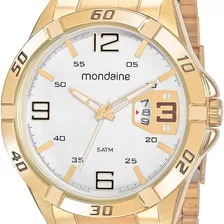 Relogio Mondaine Masculino Dourado Calendario 53834gpmvde4