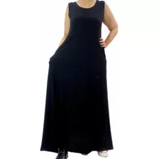 Vestido De Modal Viscosa Xl Musculosa Negro