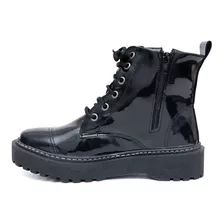 Bota Coturno Militar Verniz Ziper Lateral