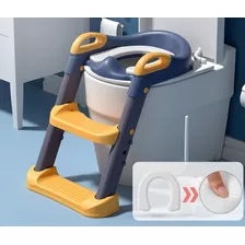 Troninho Redutor Assento Vaso Sanitário Infantil Com Escada Cor Azul E Amarelo
