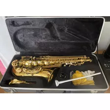 Saxofone Alto Laqueado Eb Milano Custom Sax Mi Com Case 