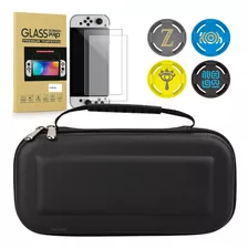 Bag Resistente Nintendo Switch+ Pelicula Vidro Oled+ 4 Grip