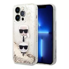 Funda Karl Y Choupette Brillantina Dorada iPhone 14 Pro