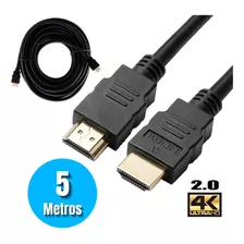 Cabo Hdmi Gold 5m Metros Mts 4k 3d Full Hd Blindado Tv Pc