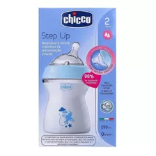 Mamadeira Color Chicco Fluxo Medio 2m+ Step Up 250ml Cor Azul