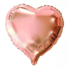 Balão Metalizado Coração Rosê 21cm - Kit C/ 10 Balões