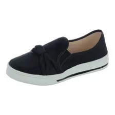 Tênis Feminino Slip On Laço Casual Iate Calce Fácil