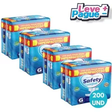 Kit 4 Pacotes 200 Fraldas Geriátrica Safety Confort 