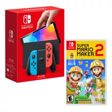 Consola Nintendo Switch Modelo Oled Neon + Mario Maker 2