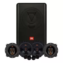 Subwoofer Jbl 8 Pol Com Par De Alto Falantes 5 E Kit 2 Vias Cor Preto