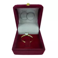 Anillo Solitario Cintillo En Oro 18kilates Cuatro Grifas