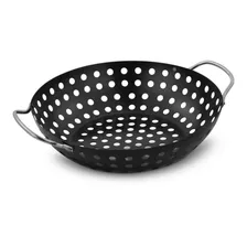 Grelha Redonda Perfurada Antiaderente Wok Legumes Churrasco