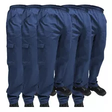 Kit 10 Calças Uniformes Cargo - Cinza Azul Marinho Preta