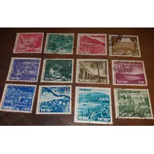 Lote De 12 Estampillas De Israel 1971-1978 - Serie Paisajes